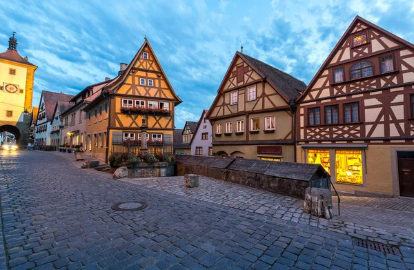 Rothenburg ob der Tauber τη νύχτα — Φωτογραφία Αρχείου