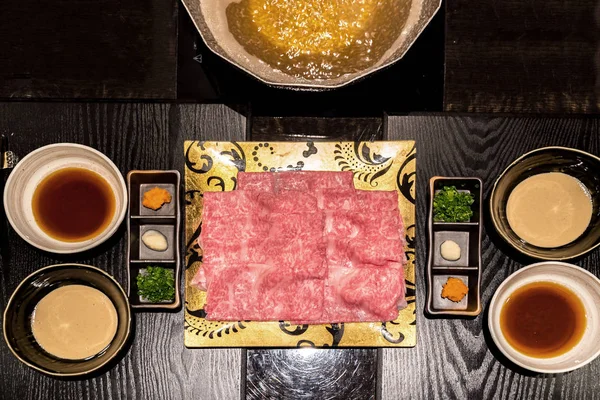 Buey Wagyu shabu — Foto de Stock