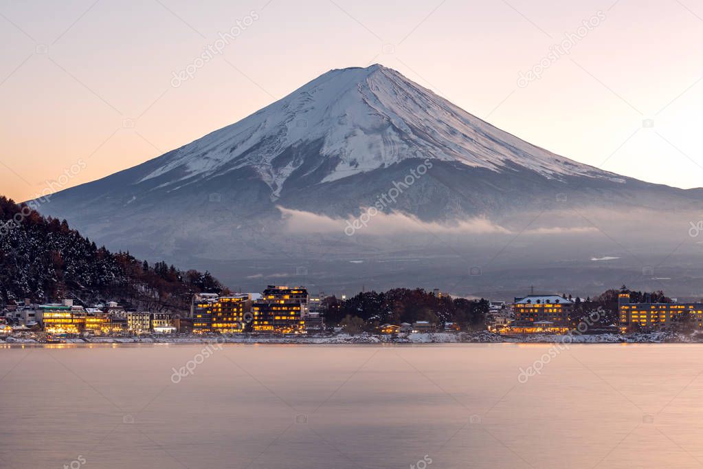 Mountain Fuji with snow