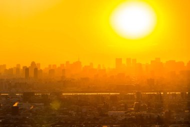 Günbatımı Tokyo şehir