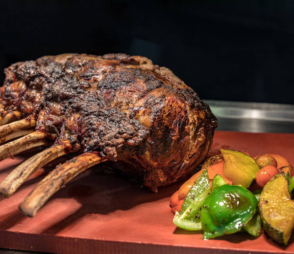 Carving of Wagyu beef roast