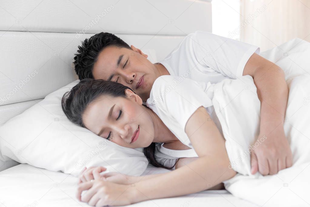 loving couple in the bed