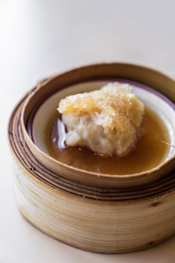 geleneksel dim sum ahşap sepeti