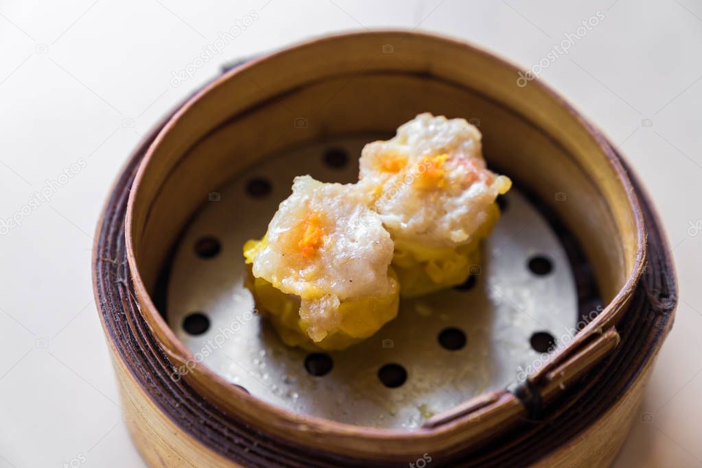 traditional dim sum in basket