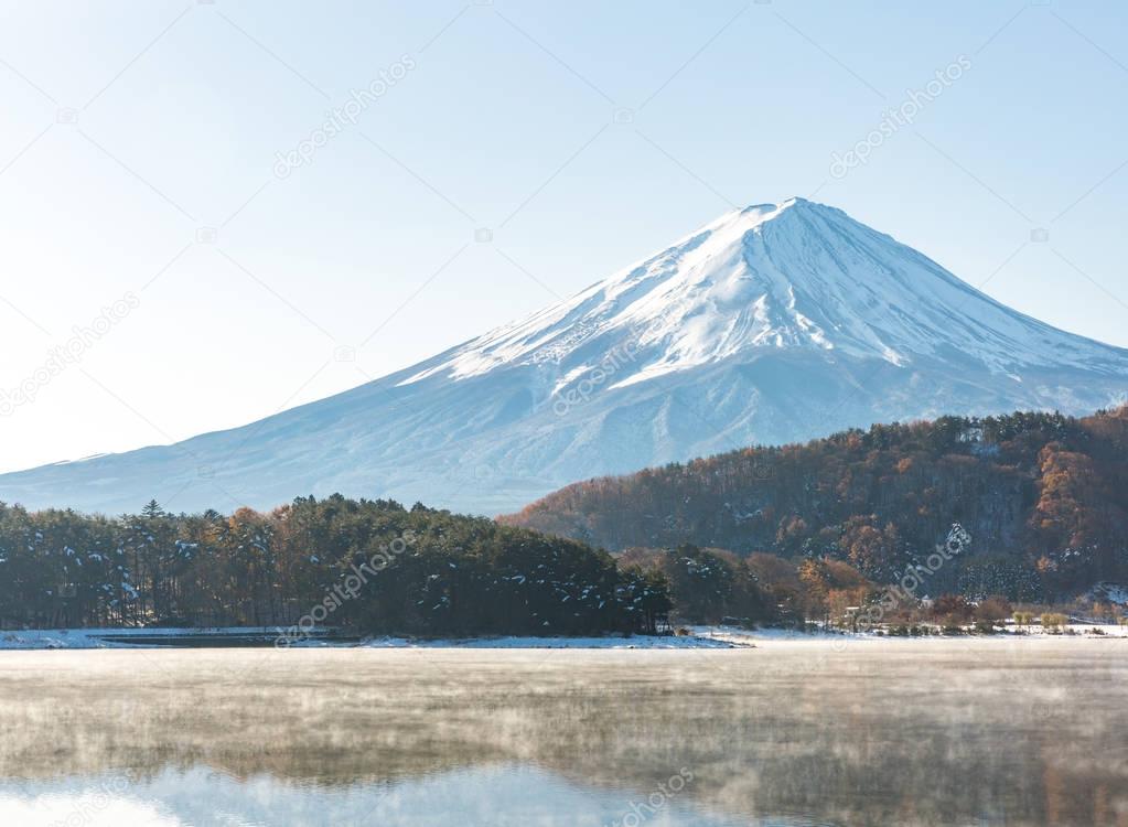 mountain Fuji with snow 
