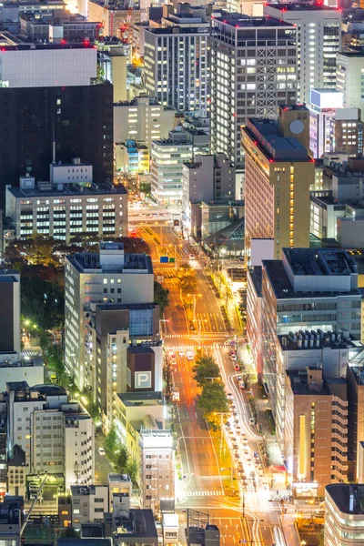 Nagoya Japonya Hava Görünümünü Geceleri — Stok fotoğraf