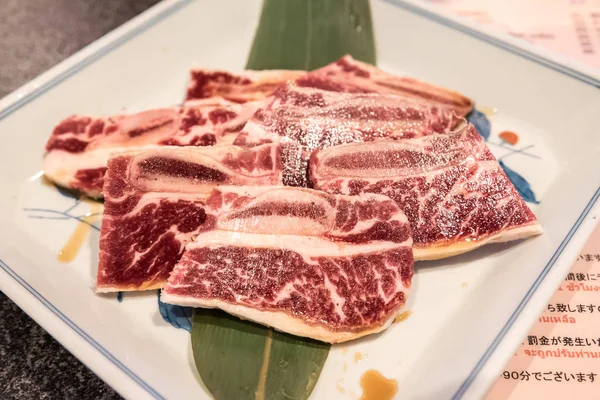 Говяжье Ребро Вагью Японское Мясо Премиум Класса Bbq Yakiniku — стоковое фото