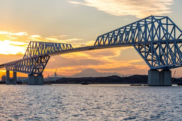 Γέφυρα Πύλη Τόκιο Στην Ιαπωνία Στο Ηλιοβασίλεμα — Φωτογραφία Αρχείου