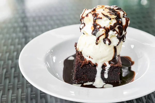 Chocolate Brownie Ice Cream Fudge — Stock Photo, Image