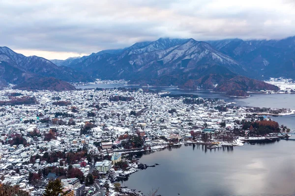 富士河口湖町 日本で河口湖の空撮 — ストック写真