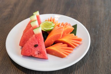 Egzotik tropik meyve tatlı olarak ayarla