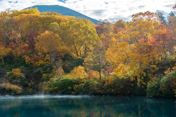 Floresta Outono Com Lago Jigoku Numa Hakkoda Aomori Tohoku Japão — Fotografia de Stock