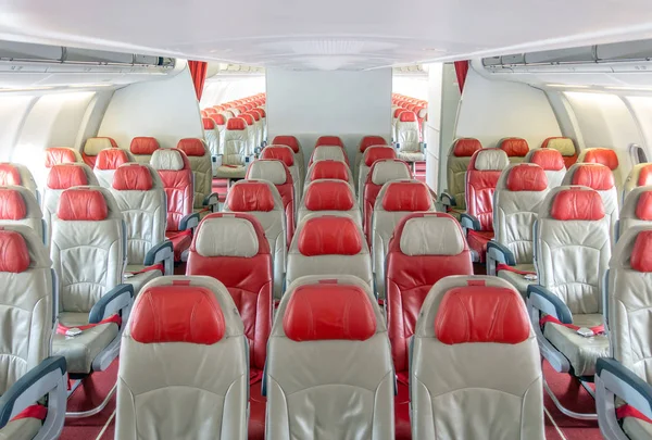 Empty Passenger Airplane Economy Seats Cabin — Stock Photo, Image