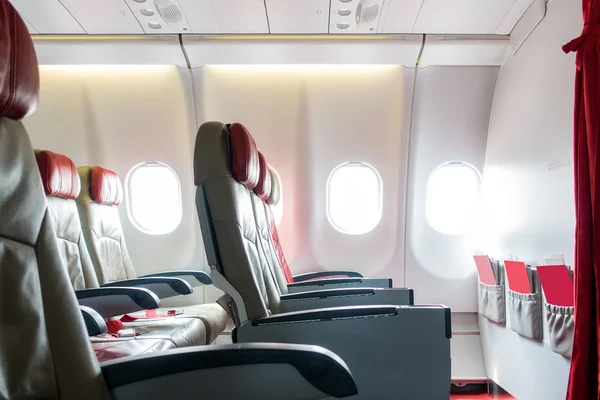 Empty Passenger Airplane Economy Seats Cabin — Stock Photo, Image