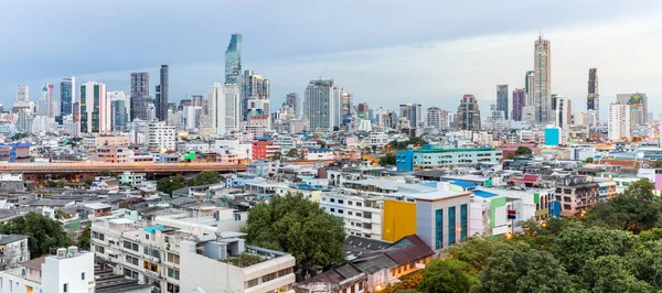Panorama Bangkoku Panorama Při Západu Slunce Thajsku — Stock fotografie