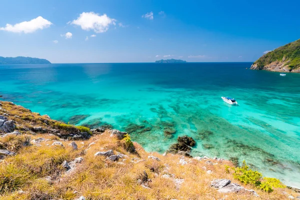 Ponto Vista Praia Areia Branca Tropical Ponto Mergulho Tailândia — Fotografia de Stock