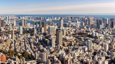 Tokyo, Japonya'nın manzarası ile Tokyo Kulesi'ne