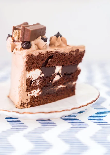 Chocolate Cake Top Dark Chocolate Bar — Stock Photo, Image