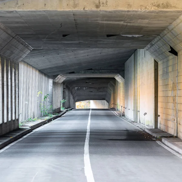 Silniční Tunel Dvěma Pruhu Dálnice — Stock fotografie