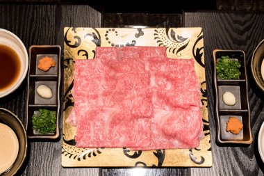 matsusaka sığır A5 Wagyu Beef Shabu shabu Set buharla Groumet Japon güveç yemekleri