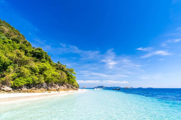 Playa Tropical Blanca Mar Andamán Océano Índico Tailandia —  Fotos de Stock