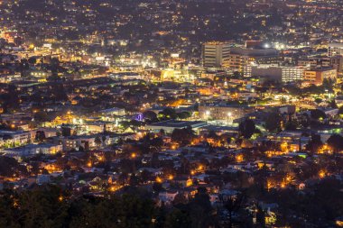  Los Angeles Downtown günbatımı, California, ABD Hava görünümünü 