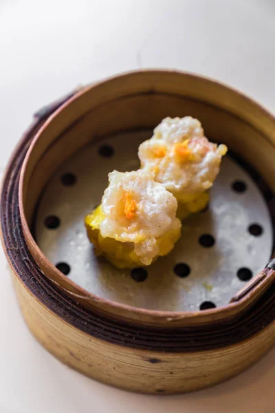 Chinese Dim Sum Wooden Basket — Stock Photo, Image