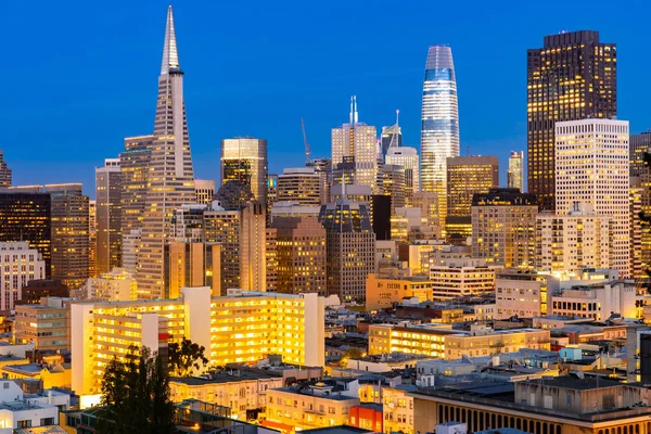 Aerial View San Francisco Downtown Sunset San Francisco California Usa — Stock Photo, Image