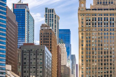 Chicago IL ABD 'de gökdelen inşaatına yakın çekim