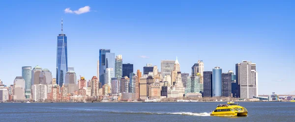 Panorama Lower Manhattan New York City Tratto Liberty Island Questo — Foto Stock