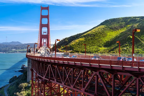 Golden Gate Bridge View Vista Punto Con Bellissimo Cielo Blu — Foto Stock