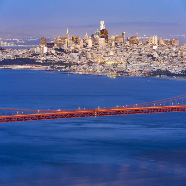 Sunset Golden Gate Bridge Viewpoint Beautiful Cityscape San Francisco Skylines — Stock Photo, Image