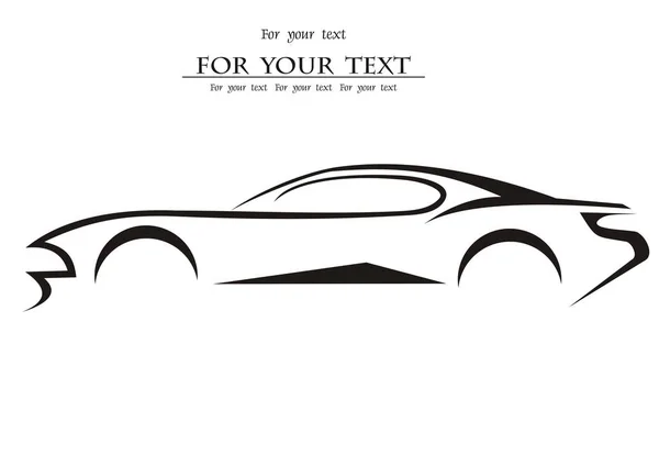 Auto Vector Design Concept with Sports Car Silhouette — Stock Vector