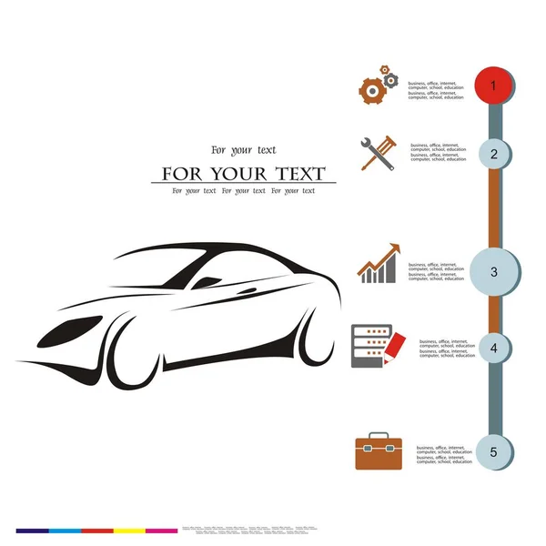 Ícones de negócios de automóveis Ilustração vetorial — Vetor de Stock