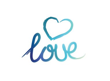 Handlettering aşk illüstrasyon