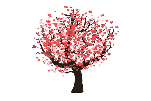 Un arbre d'amour vecteur décoratif — Image vectorielle