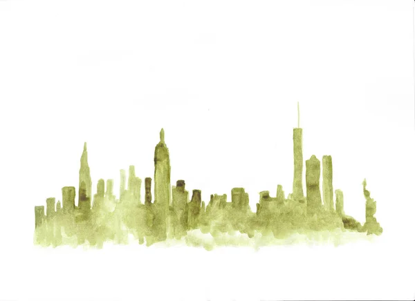 Skyline aquarelle de New York — Photo