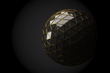 Siyah arka plan üzerine soyut 3d render