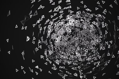 Siyah arka plan üzerine soyut 3d render