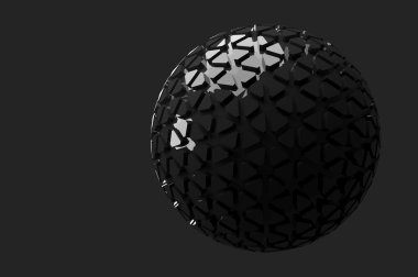 Siyah arka plan üzerine soyut 3d render