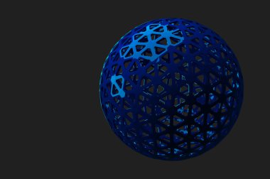 Siyah arka plan üzerine soyut 3d render