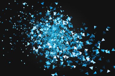 Siyah arka plan üzerine soyut 3d render