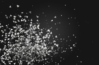 Siyah arka plan üzerine soyut 3d render