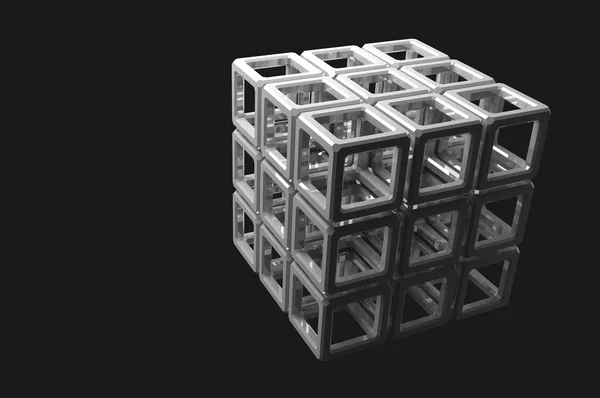 Абстрактная трехмерная рендеринг на черном фоне — стоковое фото