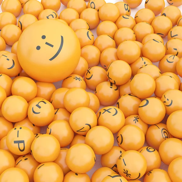 Fundo Renderização Emoticons — Fotografia de Stock