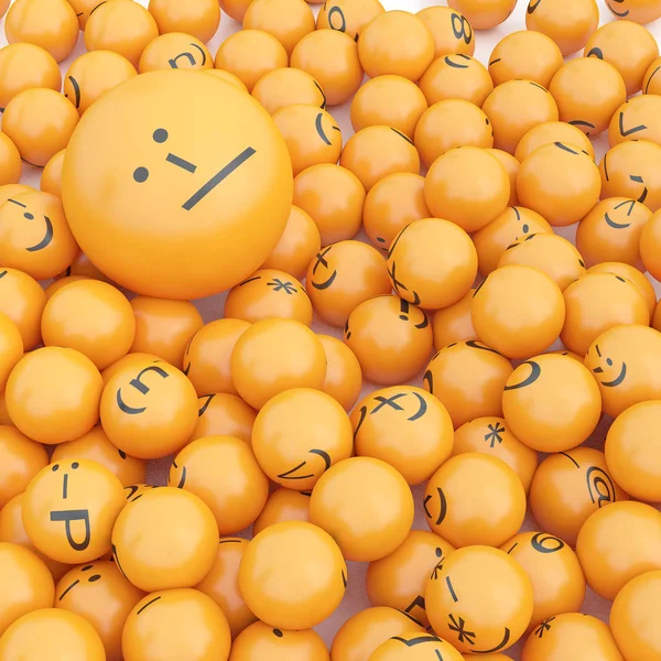 Fundo Renderização Emoticons — Fotografia de Stock