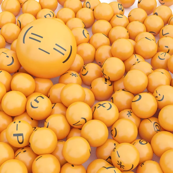 Rendering Achtergrond Van Emoticons — Stockfoto