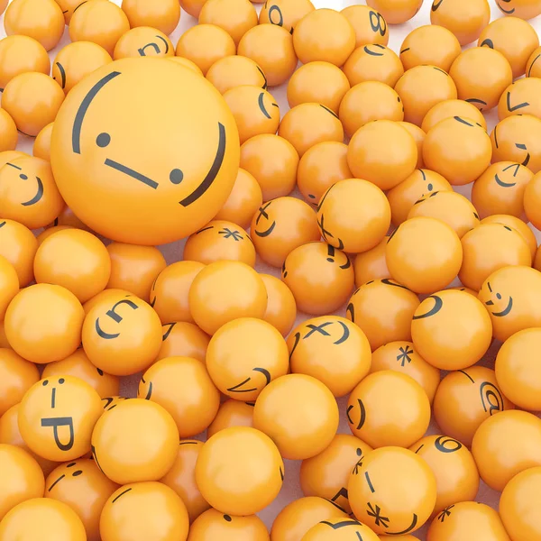 Fundo Renderização Emoticons — Fotografia de Stock