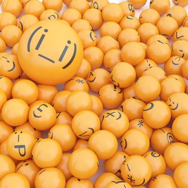 Renderizado Fondo Emoticonos — Foto de Stock