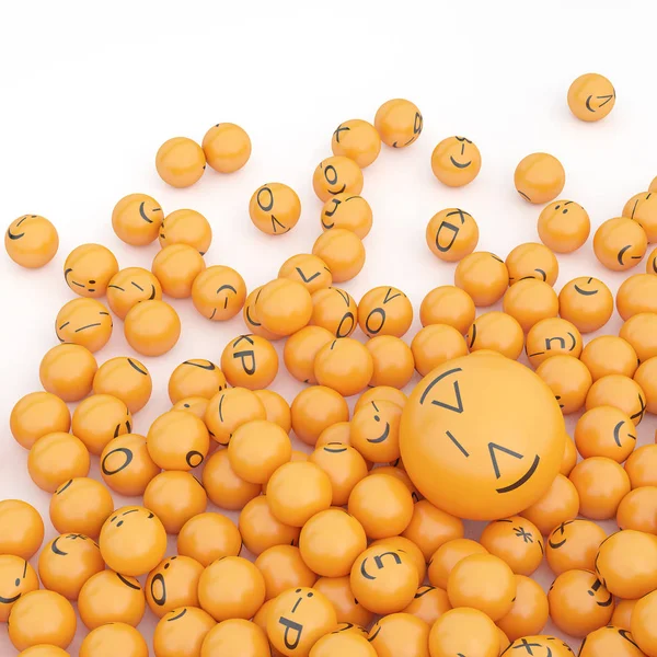 Fundo Renderização Emoticons — Fotografia de Stock